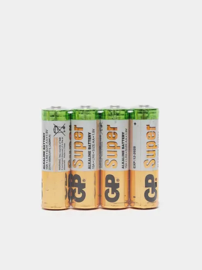 Батарейки GP Super щелочные (алкалиновые), тип AA, 1.5V, 4шт. (Пальчиковые)