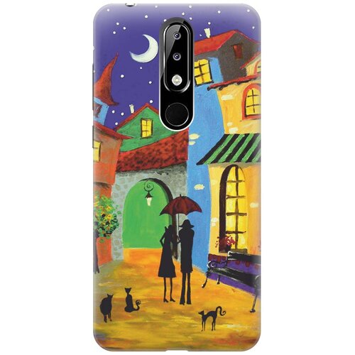 фото Re:paчехол - накладка artcolor для nokia 5.1 plus / x5 (2018) с принтом "разноцветный город"