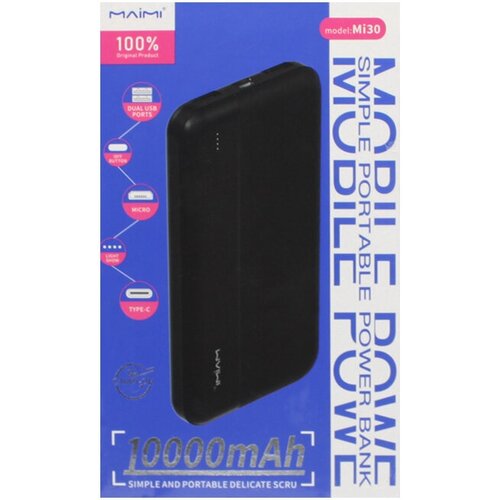 Внешний аккумулятор Maimi Mi30 10000mAh, черный