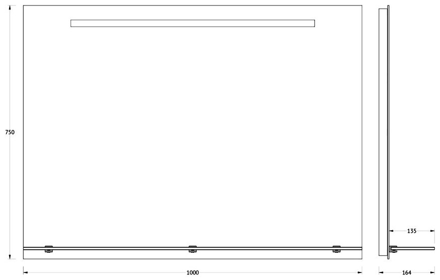 Зеркало настенное Прямоугольное c полочкой и встроенным LED-светильником Ledline-S EVOFORM 100x75 см, BY 2158 - фотография № 5