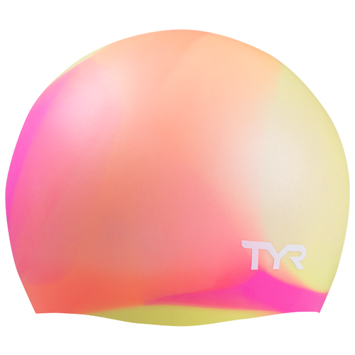 фото Шапочка для плавания tyr dye junior swim cap lcsjrtd, pink/yellow/orange