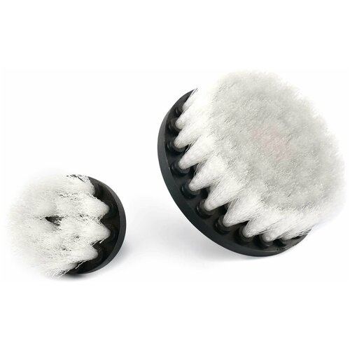 Набор щеток для химчистки на шуруповерт, мягкая щетина, 50мм и 110мм.