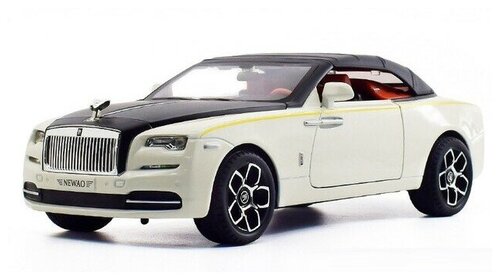 Модель металлическая Rolls-Royce Dawn кабриолет 1/24 свет, звук, поворот руля, крыша съемная (XA2410B) (Цвет: Белый)