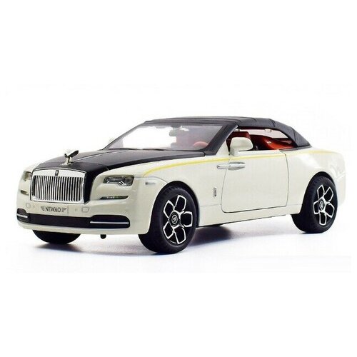 Модель металлическая Rolls-Royce Dawn кабриолет 1/24 свет, звук, поворот руля, крыша съемная (XA2410B) (Цвет: Белый)
