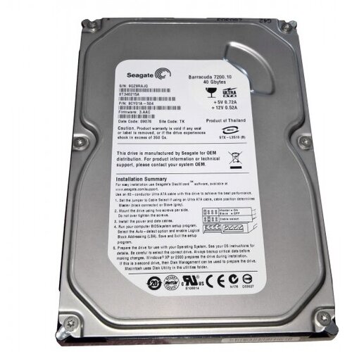 Жесткий диск Seagate 9CY01A 40Gb 7200 IDE 35 HDD 333500₽