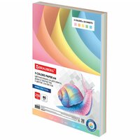 Бумага цветная для принтера офисная Brauberg, А4, 80 г/м2, 250 листов, (5 цветов х 50 листов), пастель, для офисной техники, 112463