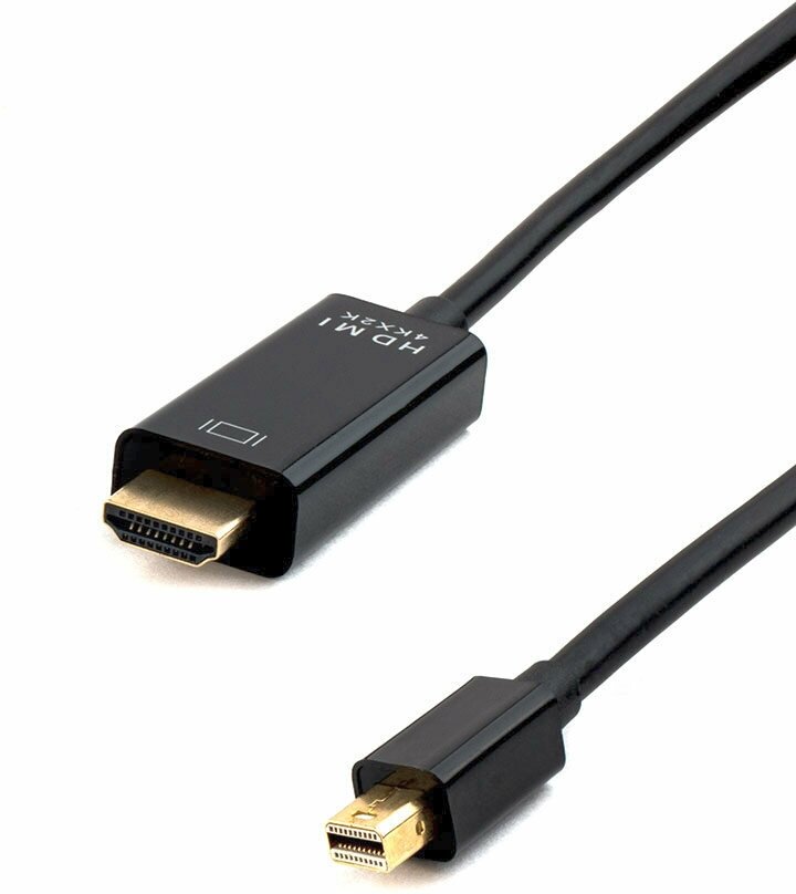 Кабель mDP-HDMI Cablexpert, 20M/19M, 1.8м, черный, позол. разъемы, пакет