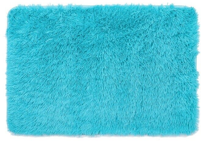 Доляна Коврик для ванной прямоугольный Доляна «Пушистик», 50×80 см, цвет лазурный