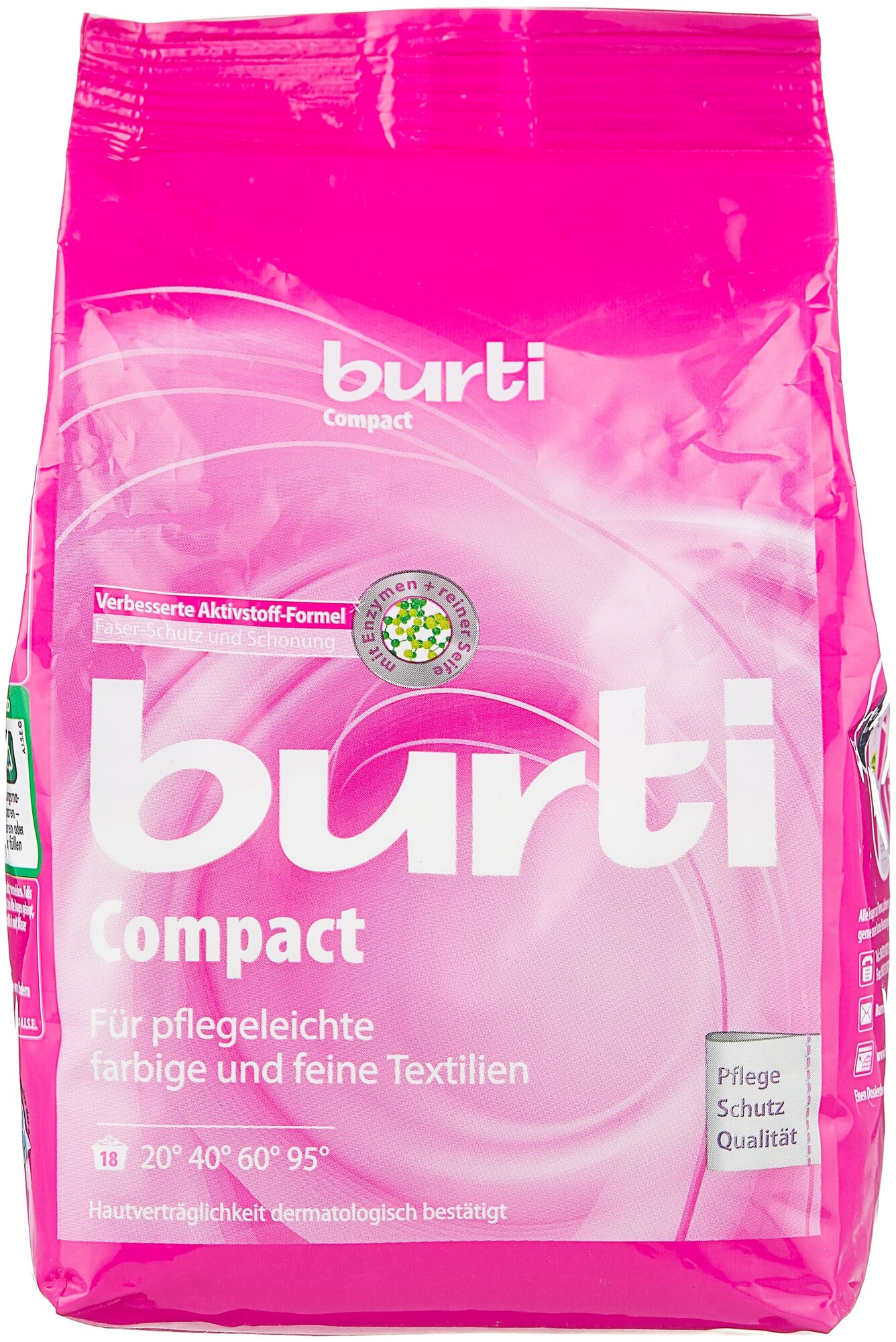 Порошок концентрированный для стирки цветного и тонкого белья «BURTI Compact» 0,893 кг