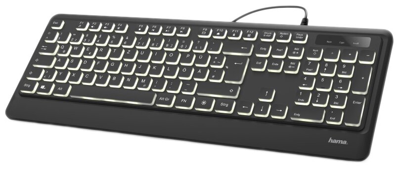 Клавиатура Hama KC-550 черный USB LED