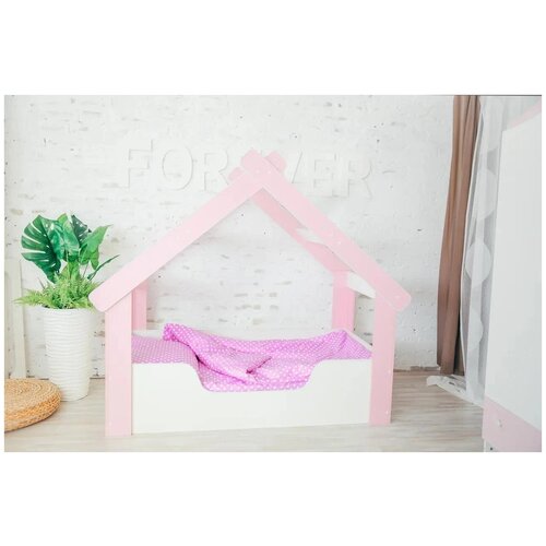 Кровать-домик детская Сказка 80*160 см Розовая 2
