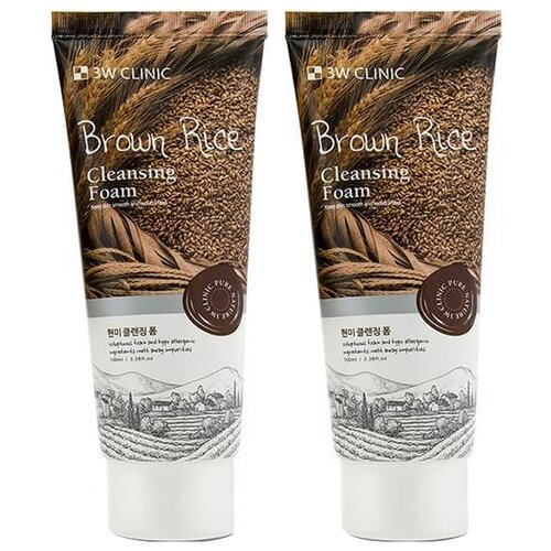 3W Clinic пенка для умывания Brown Rice Cleansing Foam, 100 мл, 120 г