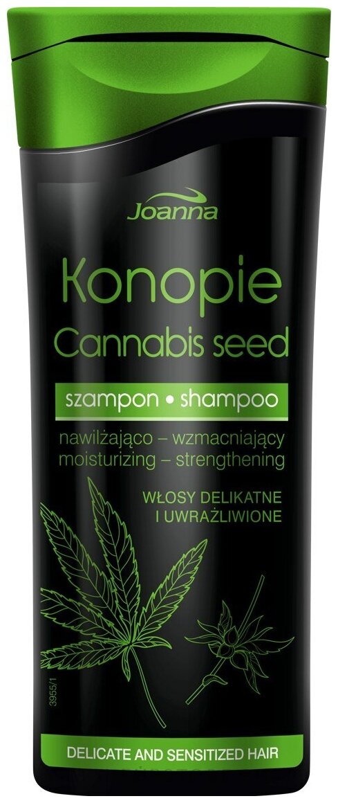 Joanna шампунь Cannabis Seed увлажняющийуукрепляющий для чувствительных волос, 200 мл