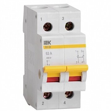 Выключатель нагрузки (мини-рубильник) ВН-32 2Р 32А | код. MNV10-2-032 | IEK (6шт. в упак.)