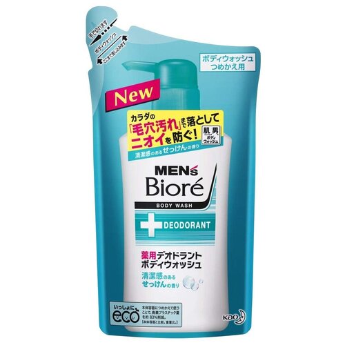 Гель для душа Biore Men's deodorant soap, сменный блок, 380 мл