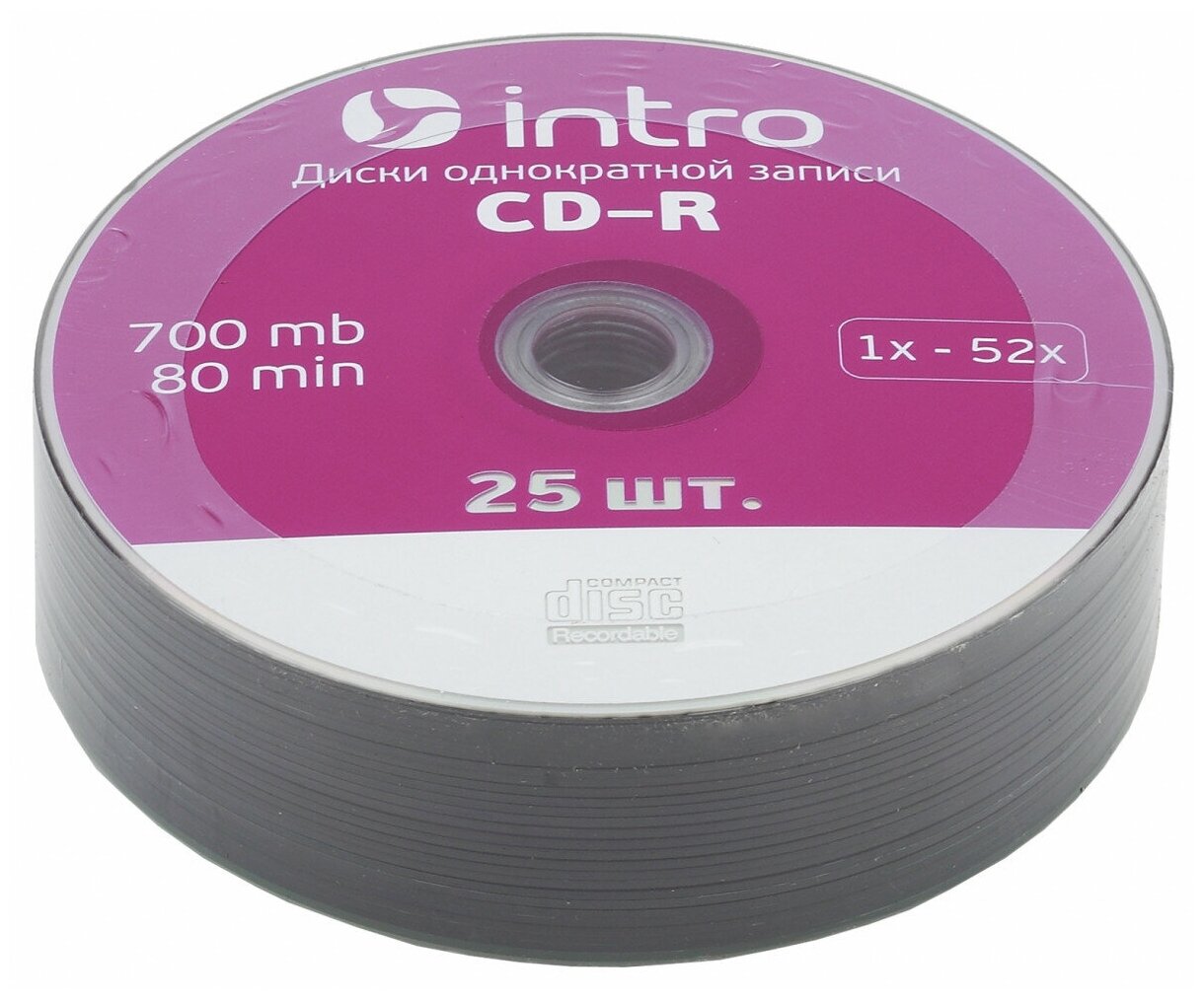 Intro Диск CD-R Intro 700Mb 52x Bulk, 25шт (UL120230A8K)