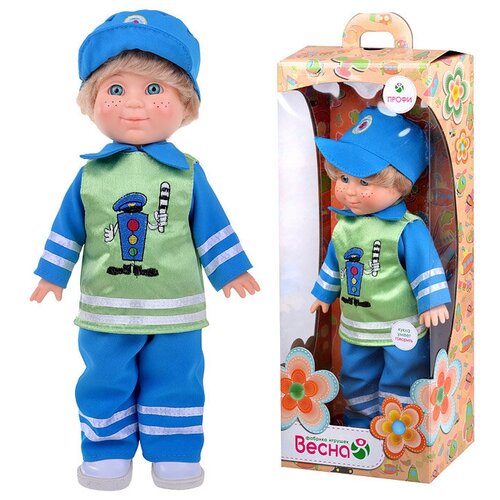 Интерактивная кукла Весна Митя постовой, 34 см, В1743/о голубой интерактивная кукла весна азамат 34 см в563 о