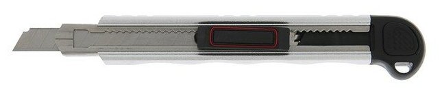 Нож универсальный тундра, металлический корпус, доп. винтовой фиксатор, 5 лезвий, 9 мм - фотография № 2