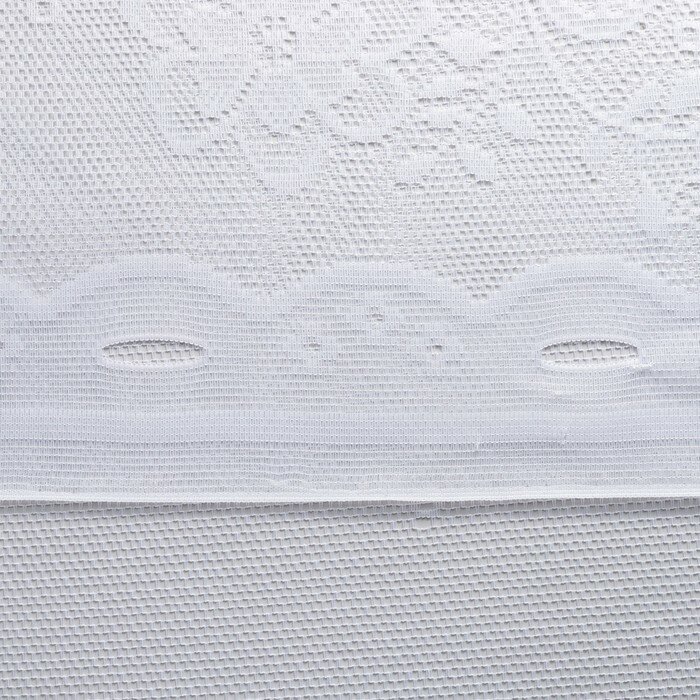 Тюль на кухню без шторной ленты, 200х165 см, цвет белый, 100% полиэстер - фотография № 3