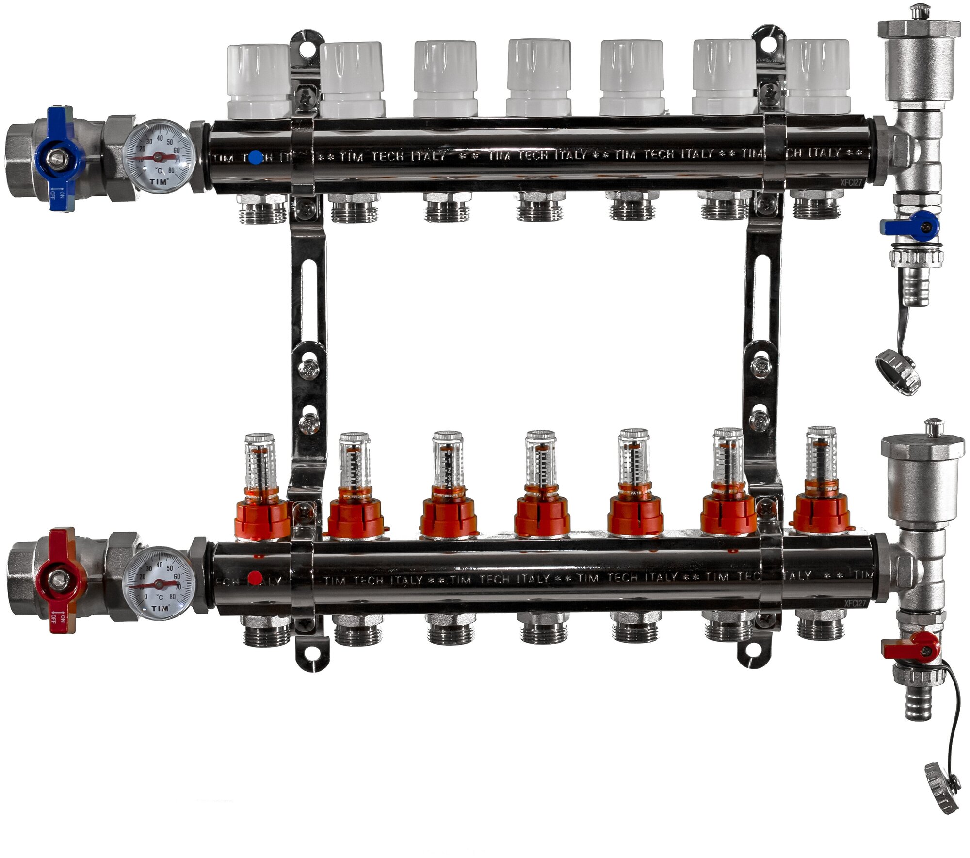 Коллекторная группа Tim (KA007) 1" ВР, 7 отводов 3/4"