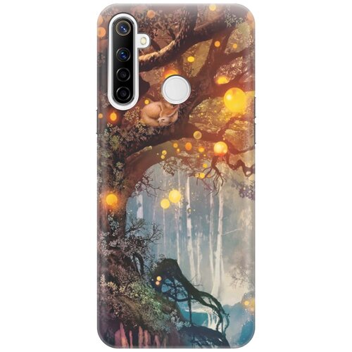 фото Cиликоновый чехол на realme 5 / 6i / c3 / рилми 5 / 6 ай / с3 с принтом "лиса на древе" gosso
