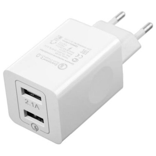 Сетевое зарядное устройство Belsis, 2хUSB, 3.6 А, QC 3.0, белое