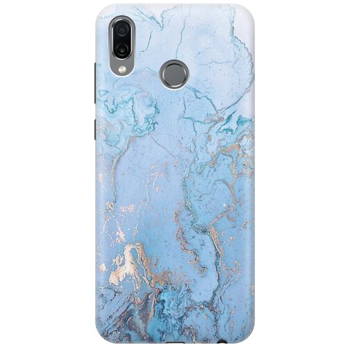 фото Re:pa накладка transparent для huawei honor play с принтом "голубой мрамор"