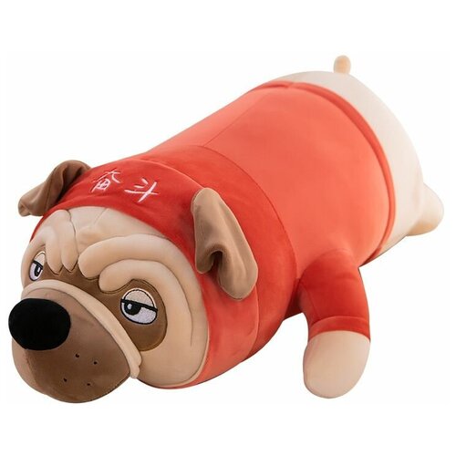 Мягкая игрушка Мопс батон , игрушка-подушка, Мопс 70 см , красный