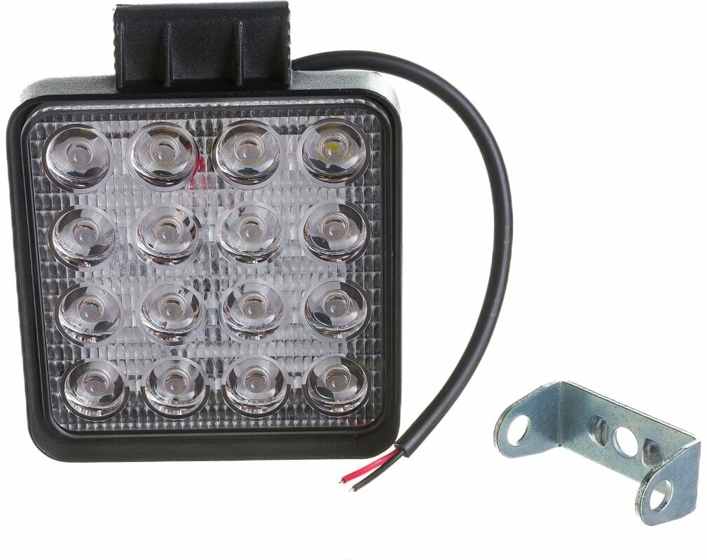 Фара светодиодная LED дополнительная IMO851885 (AE48S-16LED-42PC) квадратная рассеиваемый свет ближний свет 16 диодов крепление в комплекте для для спецтехники грузовиков сельхозтехники внедорожников квадроциклов мотоциклов