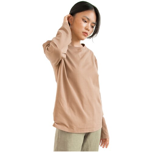 фото Лонгслив petrichor базовый орехового цвета размер one size