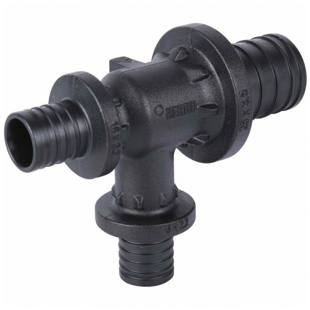 PX 11600821001 Тройник PPSU с уменьшенным боковым и торцевым проходами (25 мм, 2 x 16 мм) REHAU - фото №5