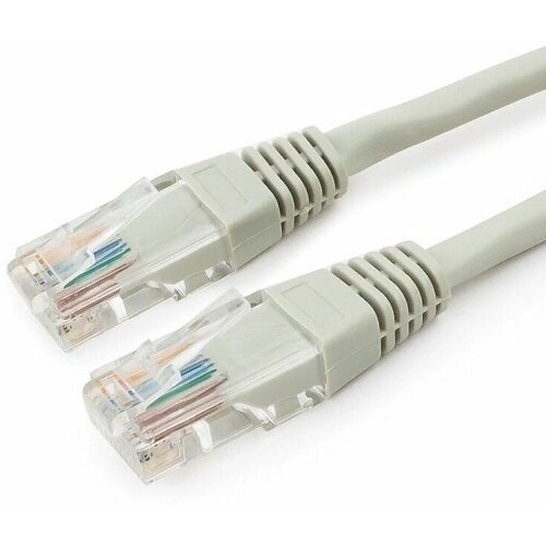 патч корд utp cat 5e cablexpert pp12 1 5m v 1 5m Патч-корд PP12-5M литой (molded), UTP, cat.5E, 5м, 4 пары, 26AWG, алюминий омедненный, 1 шт, серый