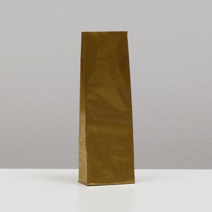 Пакет бумажный фасовочный, глянцевый, бронза, 7 х 4 х 21 см(20 шт.)