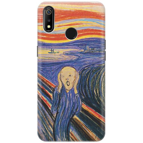 фото Cиликоновый чехол на realme 3 / рилми 3 с принтом "крик" gosso