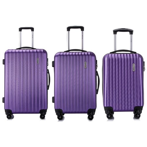 фото Комплект чемоданов l'case krabi new purple (фиолетовый) комп. 3 шт.