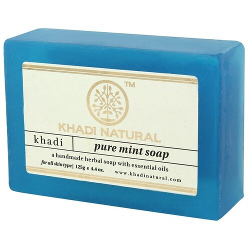 KHADI NATURAL Натуральное мыло ручной работы с маслом мяты  PURE MINT SOAP 125г