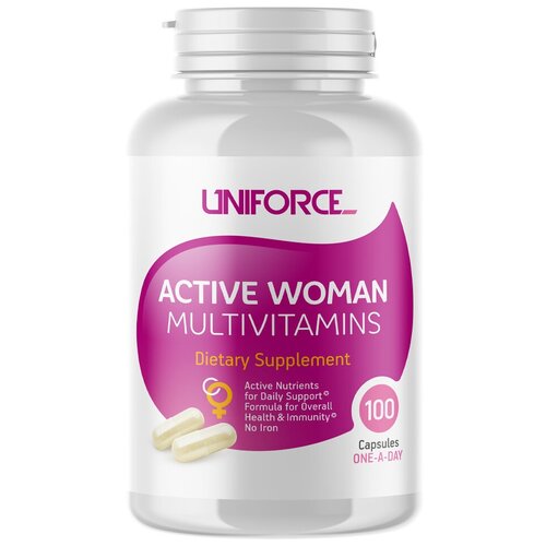 Uniforce Active Woman Multivitamins 100 caps/ "Мультивитамины для женщин" 100 капс