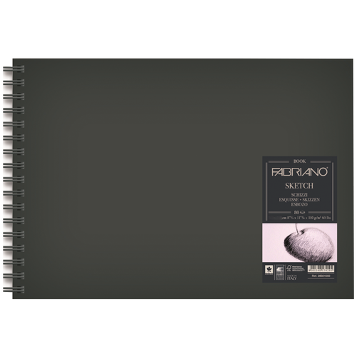 Купить Скетчбук для зарисовок Fabriano Sketchbook на спирали 21 х 14.8 см (A5), 110 г/м², 80 л.