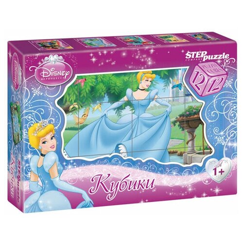 12 кубиков король лев disney Развивающая игрушка Step puzzle Disney Золушка 87152, 12 дет.