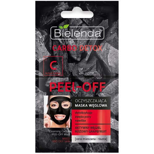 Bielenda Carbo Detox Очищающая угольная маска для лица Peel-off, 6 г, 12 мл