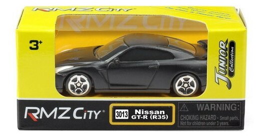 Машина RMZ City металлическая Nissan GTR (R35), черный матовый цвет (344013SM)