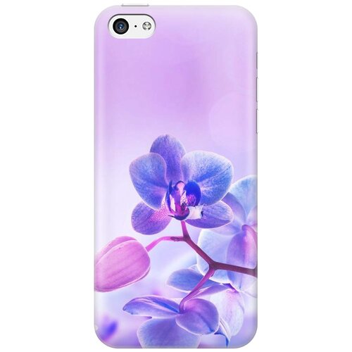 фото Cиликоновый чехол на apple iphone 5c / эпл айфон 5с с принтом "лиловые орхидеи" gosso