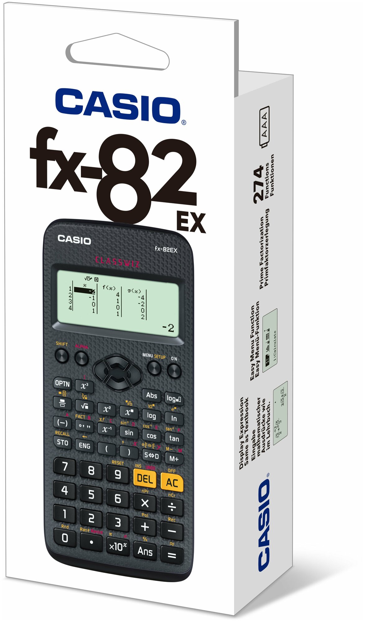 Калькулятор инженерный для ЕГЭ CASIO FX-82EX (166х77) 274 функции батарея сертифицирован для ЕГЭ