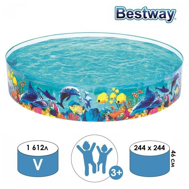 Bestway Бассейн «Одиссея», жёсткий борт, 244 х 46 см, от 3 лет, 55031 Bestway