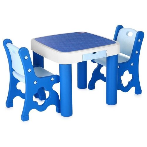 фото Комплект edu-play стол + 2 стула tb-9945 60x60 см blue