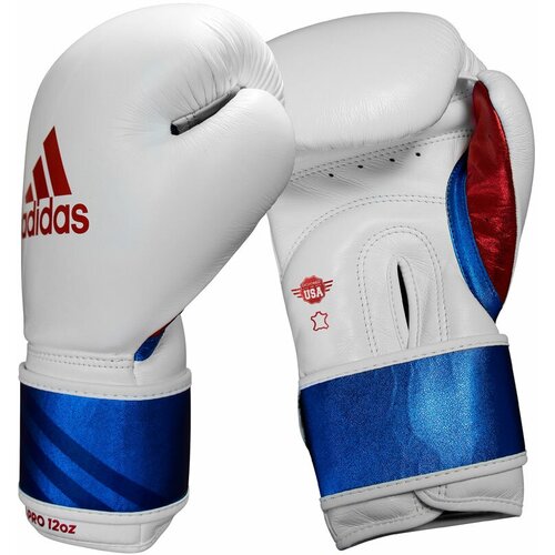 Перчатки боксерские Speed Pro бело-сине-красные