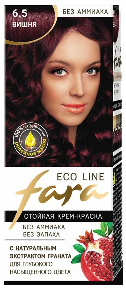 Fara Eco Line стойкая крем-краска для волос, 6.5 вишня
