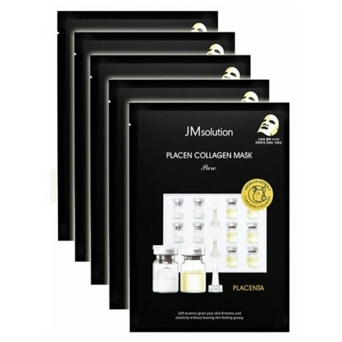 JMsolution Восстанавливающая тканевая маска с плацентой и коллагеном Placen Collagen Mask Pure, 10шт.