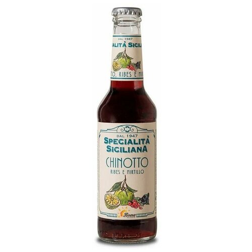 Лимонад из натурального настоя Чинотто, смородины и черники CHINOTTO Ribes&Mirtillo Bona (бона), 275мл х 24 шт.