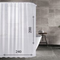 Штора для ванной 200х240см с рисунком 3D
